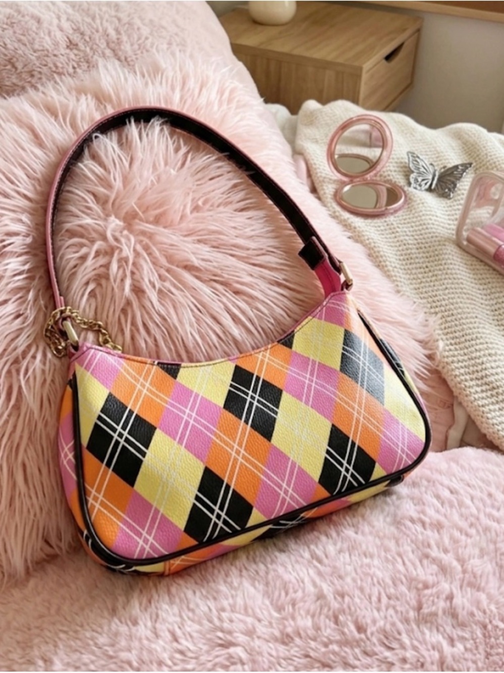 Modernist Colorblock Purse - Pink Orange Yellow - Y2K Dopamine Dressing Bag
